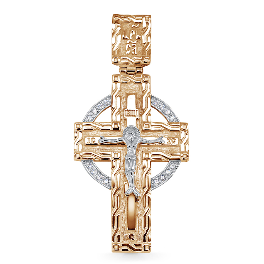 Крест, золото, бриллиант, 3-0423-1000